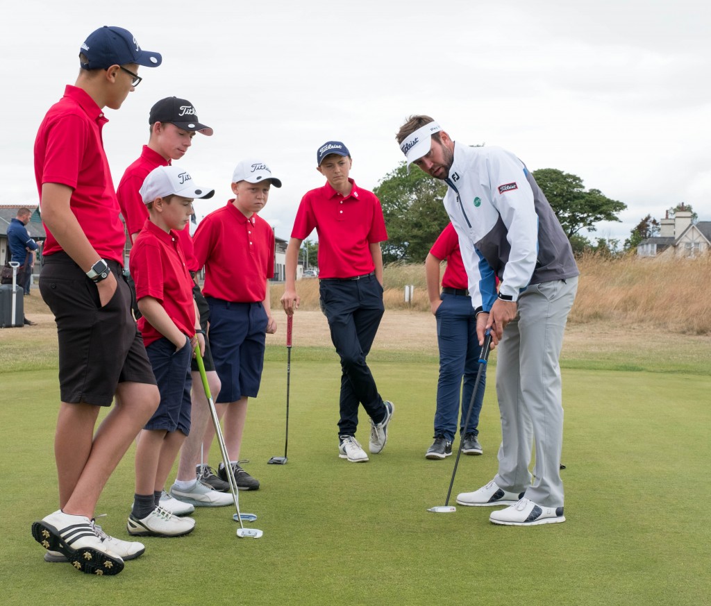 LifeLabs ambassador Scott Jamieson (SCO) was at Montrose Golf Links in association with Winning Scotland Foundation to offer some advice and play a few holes of the 1562 Championship Course with some local youngsters: Picture Stuart Adams, www.golftourimages.com: 16/07/2018