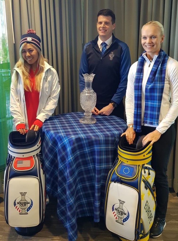Solheim Cup stars Danielle Kang and Madelene Sagstrom have unveiled a specially commissioned tartan design to celebrate The 2019 Solheim Cup returning to Scotland in September 2019.