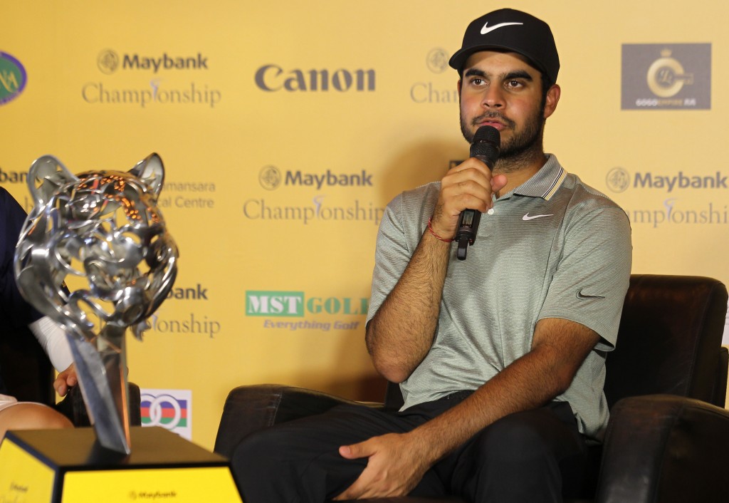 Shubhankar Sharma is aiming to follow Justin Harding into the World’s top 50 when he defends his title this week. Picture courtesy of Maybank Championship