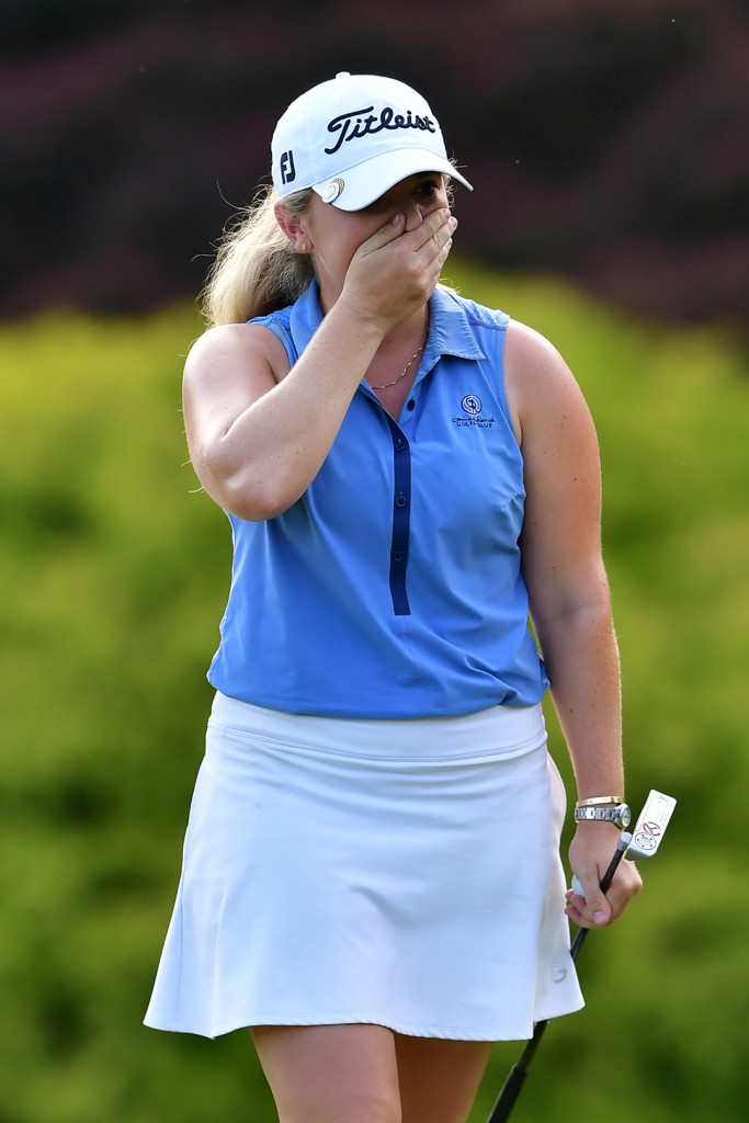 The emotions flow as  24-year-old Bronte Law, from Stockport, wins her first LPGA title, after losing a play-off earlier this month.  Picture by GABE ROUX / LPGA