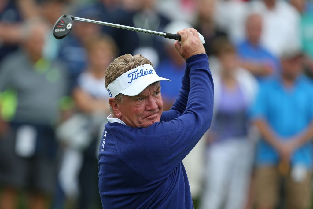 Northamptonshire County’s two-time  Seniors Major winner is tied for the lead at the KitchenAid PGA Seniors Championship at Oak Hill, in New York, with two rounds to play. Picture by GETTY IMAGES 