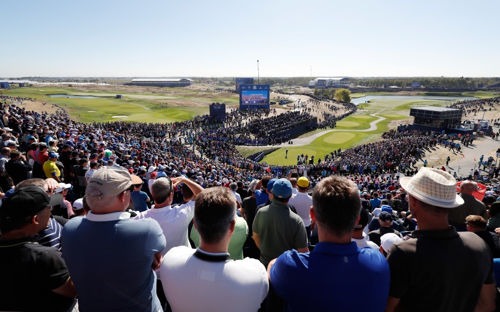 The 2018 Ryder Cup at Le Golf National, in Paris, attracted 288,000 spectators over the week, with 88,000 different people attending. Picture by GETTY IMAGES