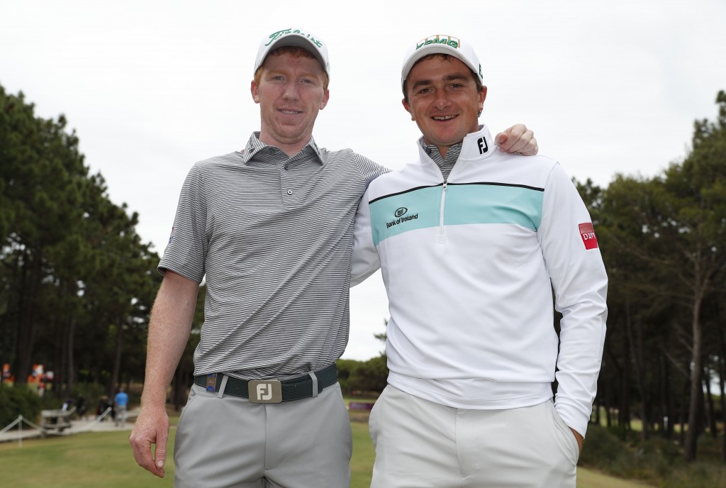 Paul Dunne and Gavin Moynihan (left) are looking forward to defending their GolfSixes title at Oitavas Dunes, in Portugal, but face strong competition from a string of Ryder Cup players. Picture by GETTY IMAGES