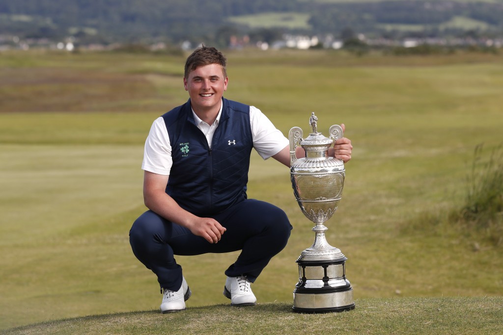James Sugrue is the first Amateur Champion from Ireland since Brian McElhinney in 2005 after his win over Euan Walker, at Portmarnock. Picture by THE R&A