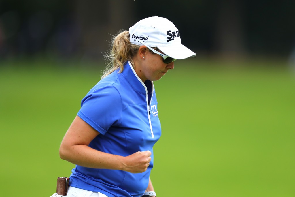 South African Ashleigh Buhai, first round leader of the AIG Women's British Open at Woburn.