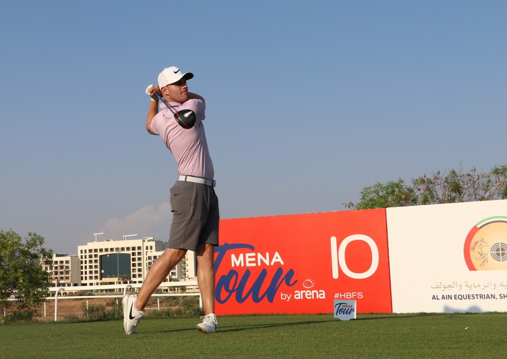 Harry Ellis playing in the 2019 Al Ain Open on the MENA Tour