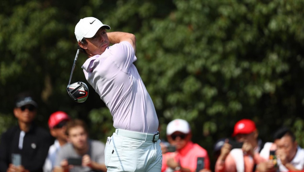 Rory McIlroy playing in the third round of the WGC-HSBC Champions at Sheshan International