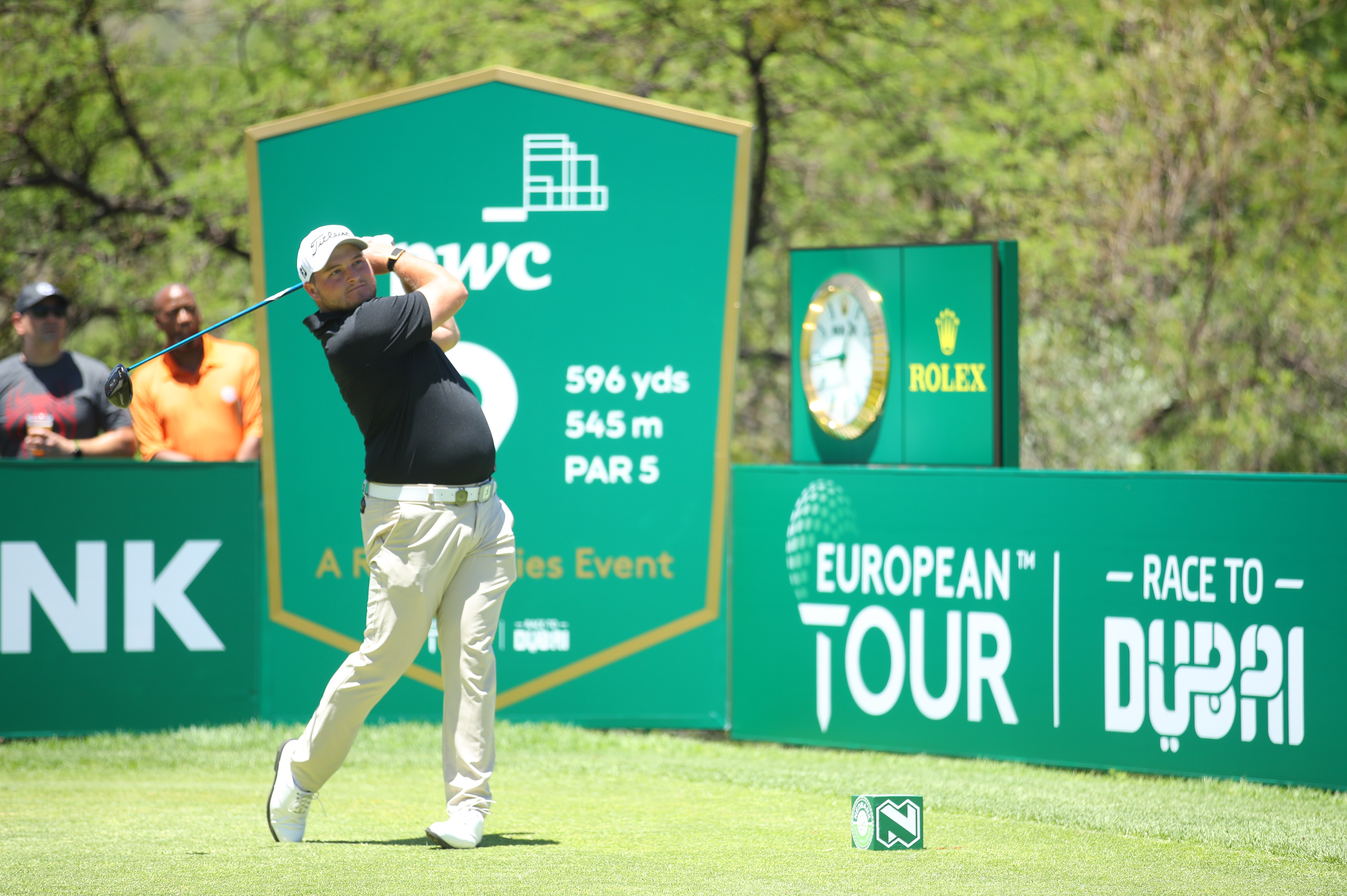Zander Lombard playing in the second round of the 2019 Nedbank Golf Challenge, at Sun City