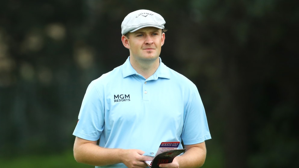 West Cornwall’s Harry Hall was among the early leaders in round two of the 2020 South African Open at Randpark Golf Club