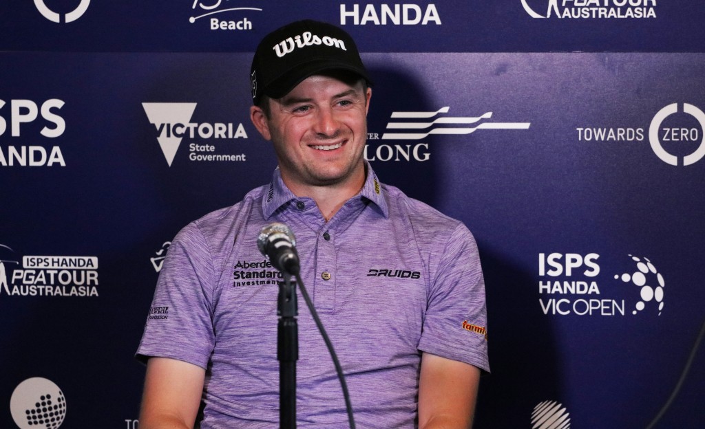 David Law, the defending champion in the men’s event at the 2020 ISPS Handa Vic Open, at Australia’s 13th Beach Golf Links