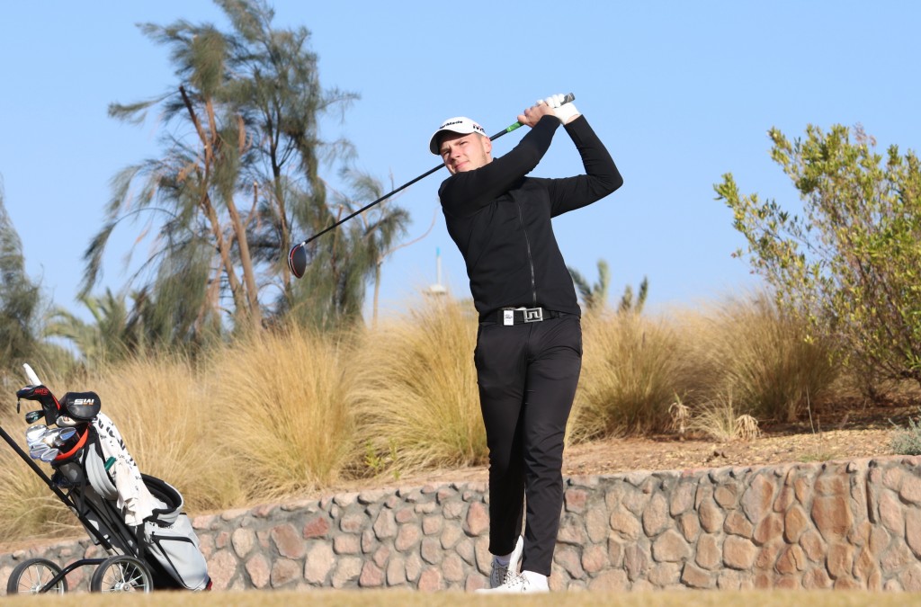 Curtis Knipes who led after the first rounf of the MENA Tour’s 2020 NewGisa Open