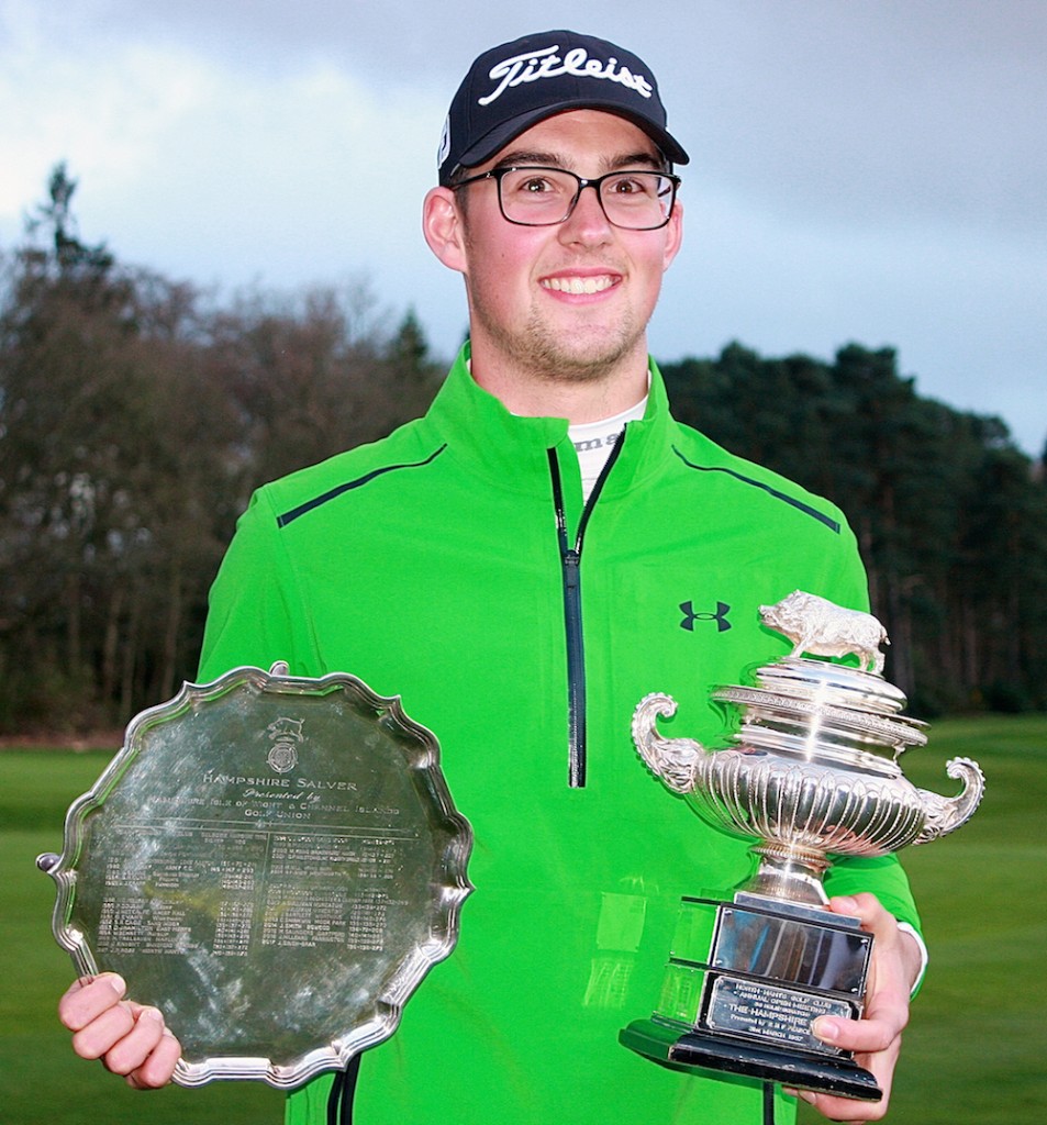 Mitch Waite, winner of the 2018 Hampshire Salver and Hampshire Hog, at North Hants GC