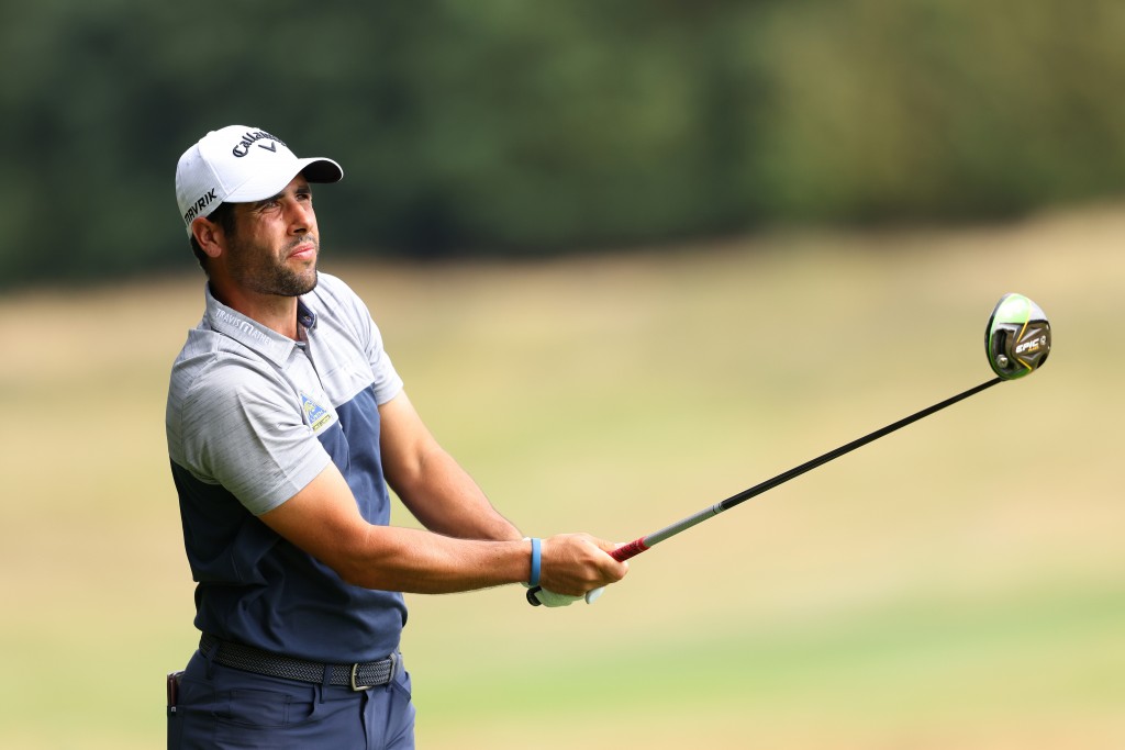 Spain’s Adrian Otaegui playing in the 2020 English Championship at Hanbury Manor