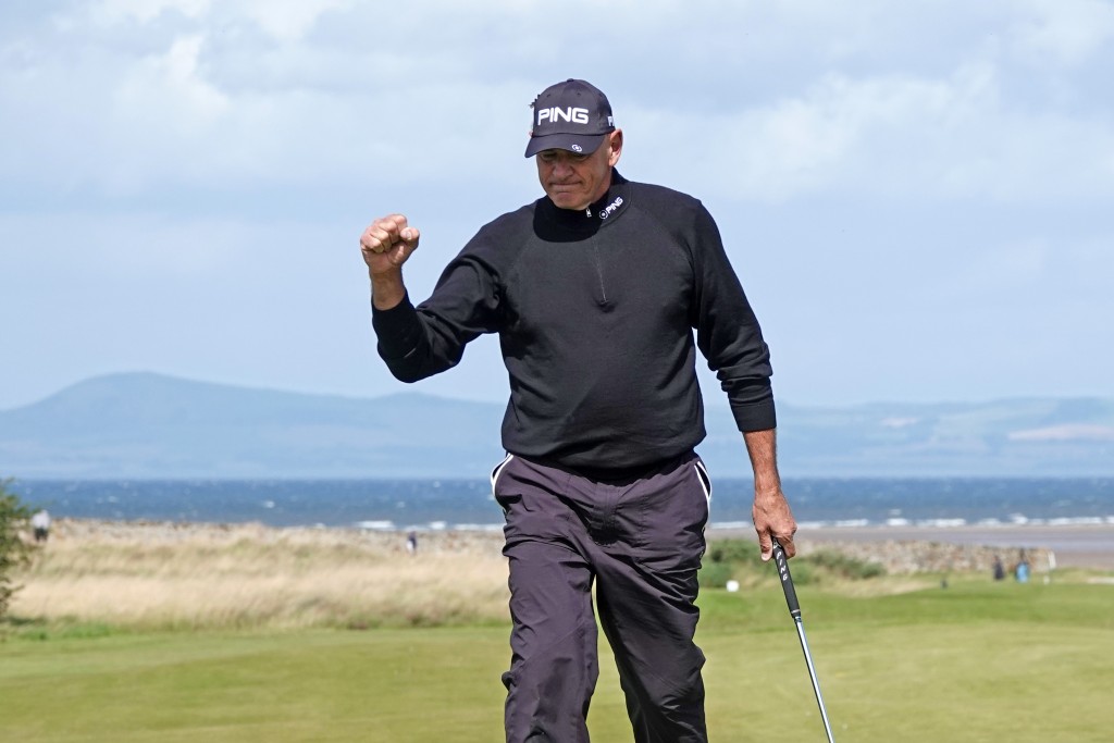 Australian Peter Fowler playing in the Scottish Seniors Open