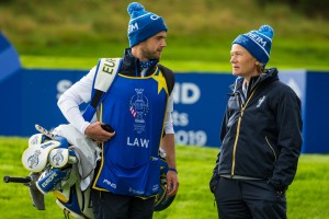 Bronte Law's caddie Jeff Brighton with Catriona Matthew