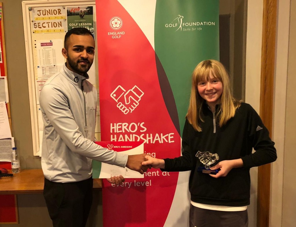 Hero Handshake winner Ellie Webster from Wrag Barn Golf Club