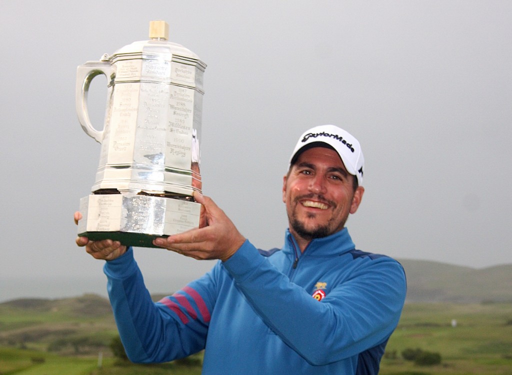 Hampshire captain Martin Young with the 2017 English County Championship trophy